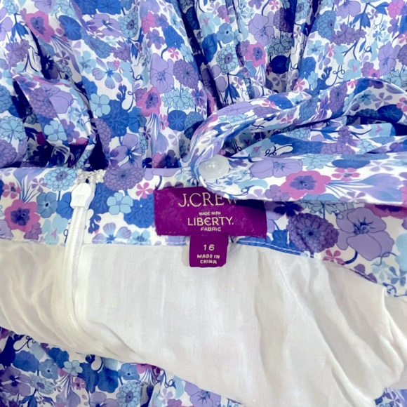 J.Crew NWOT Liberty fabric 💯 percent cotton w/pockets & adjustable straps sz16 - Picture 5 of 10